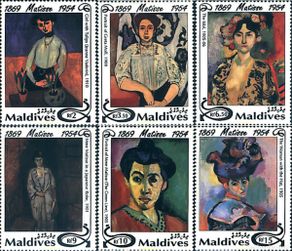 Timbres: 95658 MNH MALDIVAS 1994 40 ANIVERSARIO DE LA MUERTE DE HENRI MATISSE